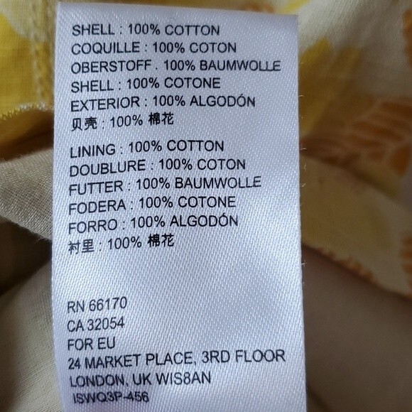 NWOT URBAN OUTFITTERS FLORAL PUFF SLEEVE BUSTIER DRESS YELLOW GOLD DEMURE - Picture 7 of 13